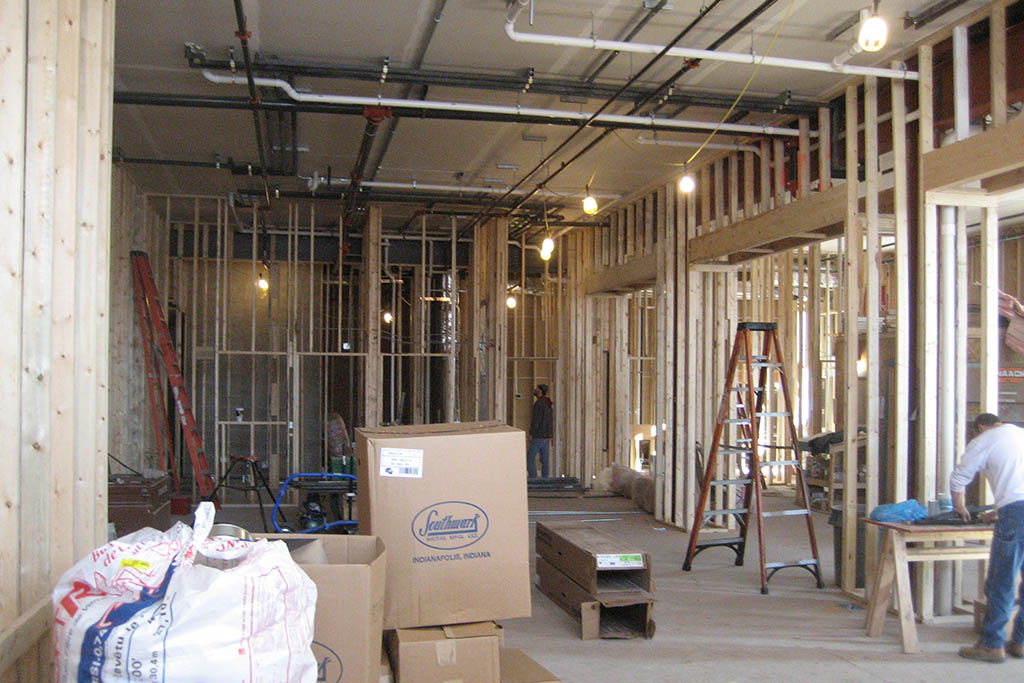 Randolph building interior renovation – building has been nearly gutted.