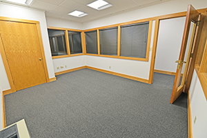 Fountain Square, Suite 230, second office is spacious and offers a storage closet.