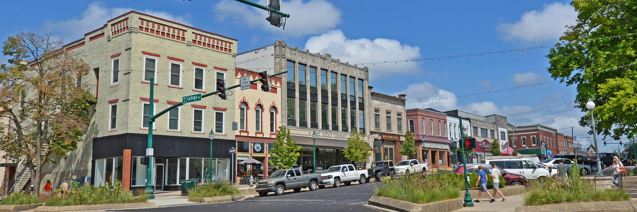 W. 6th Street shops on Bloomington’s Historic Downtown Square.