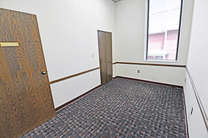 One City Centre, suite 204, office 1 provides a large widow with natural light and a spacious storage closet.