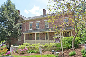 North side of the James Cochran House during the spring.