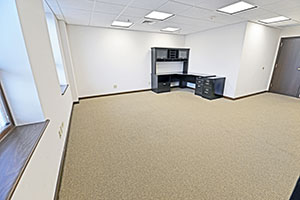Graham Plaza, suite 420, offers a spacious open floor plan.
