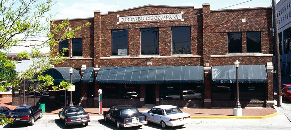 After Renovation, building exterior with awnings