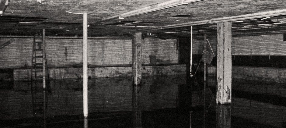 Randolph Building basement flooded with water