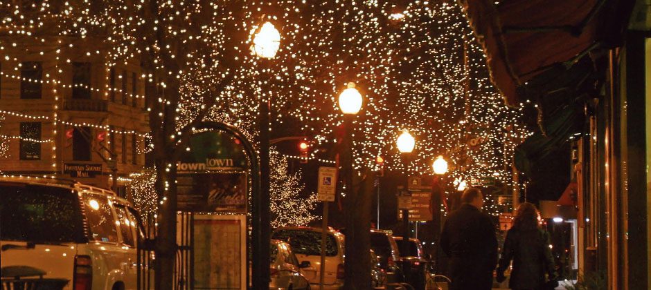 Christmas Lights Downtown Bloomington, Indiana
